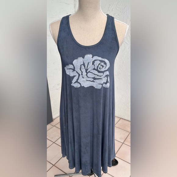 NWT Sweet Hand Dyed & Hand Painted Micromodal & Lycra Tank Dress in Steel Blue - Picture 8 of 8